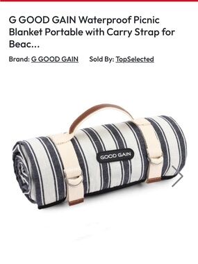 Good Gain Waterproof picnic blanket  with Carry Strap NWT